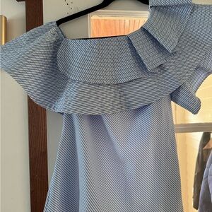 & Other Stories Blue and White Striped Shirt